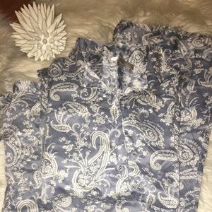 Victoria’s Secret 100% silk pajama set blue large